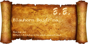 Blauhorn Bojána névjegykártya