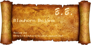 Blauhorn Bojána névjegykártya
